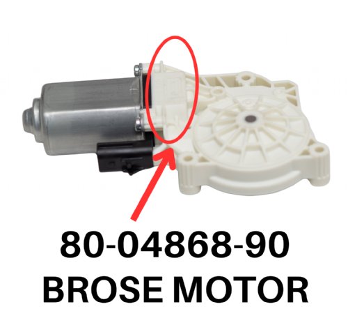 AMP Research Replacement Motor ( 80-04868-90 )<BR>( BROSE Motor Identified inside Red Circle )<BR>Amp Research Certified Replacement Part