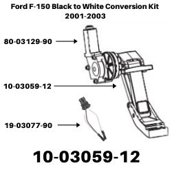 Show product details for Ford F-150 Black to White Conversion Kit 2001-2003<BR>SKU's ( 10-03059-12, 80-03129-90, 19-03077-90 )