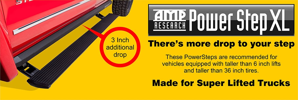 The Amp Research Power Step XL is the perfect board for lifted trucks that need a step.